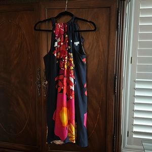 Trina Turk Black and Pink Floral Mini Dress